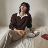 Демисезонный трендовый лонгслив для отдыха, футболка polo, осенний, свободный крой