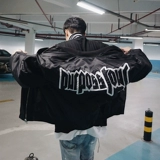 Куртка, бейсбольный утепленный пуховик, свободный крой, в стиле панк