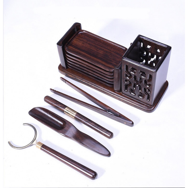 Tea tray ornaments ebony tea ceremony six gentlemen combination home Tea Tea retro mat tea set accessories solid wood tea ceremony Group