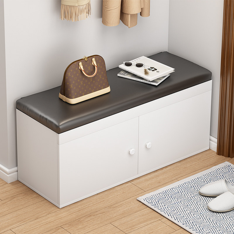Shoe changing stool Shoe cabinet Home doorway Sitting Style Soft Bag Wearing stool Nordic door-to-door shoe rack stool One body long bench