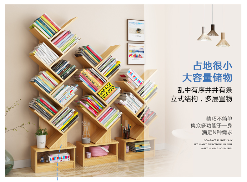 Giá sách hình cây phòng khách tầng đơn giản kệ sách đơn giản hiện đại kệ sách kết hợp kệ sách kệ sách trẻ em - Kệ gia sach