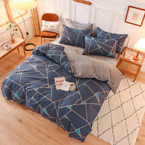 Autumn Winter Pure Cotton Bed Four Pieces Full Cotton Mill Fur Quilt Cover Winter Milk Coral Suede Bed Linen Flannel Bed