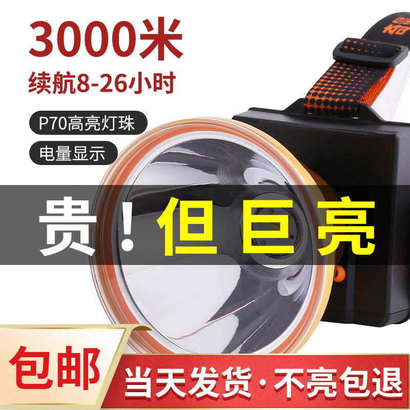 Qiquan X11 strong light charging super bright long battery life head-mounted xenon LED headlight P70 high brightness night fishing