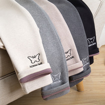 Fine threaded cotton thin rabbit velvet Korean letter butterfly Slim Leggings