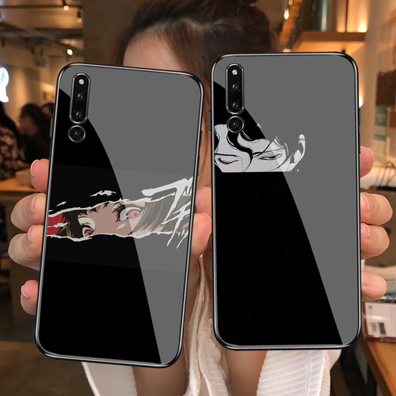 Two-dimensional anime dark couples suitable for Huawei nova4 4e nova2s nova3i 3e tempered glass mirror mobile phone case for glory magic2 p