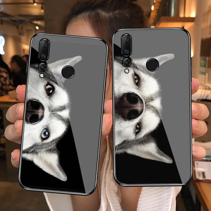 For Huawei nova4 nova2s nova3i 3e tempered glass mobile phone protective case glory magic2 play Maimang 7 silicone protective case fun