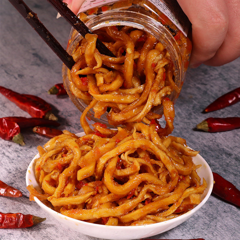 2 bottles of Hunan papaya leftover rice dish with spicy open stomach sauce pickled vegetable pickled Guangxi papaya strip Tory bottled 280g