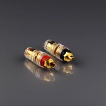 Factory Direct Sale high grade pure copper gold plated with transparent crystal plastic speaker power amplifier short tail horn terminal