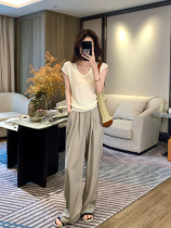 Lin Yaner Yamamoto Pants Womens 2024 New Summer Loose Drape Small Thin Ice Silk Casual Long Wide-leg Pants