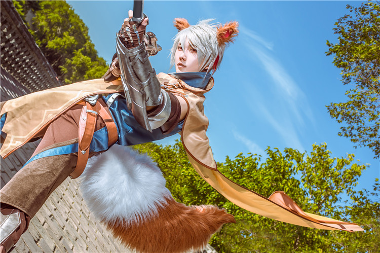 Một phần của các cổ phiếu của bánh mì nhà vinh quang của việc tuân thủ cosplay trang phục tóc giả nam vũ khí fox Vua Barry cosplay zenitsu