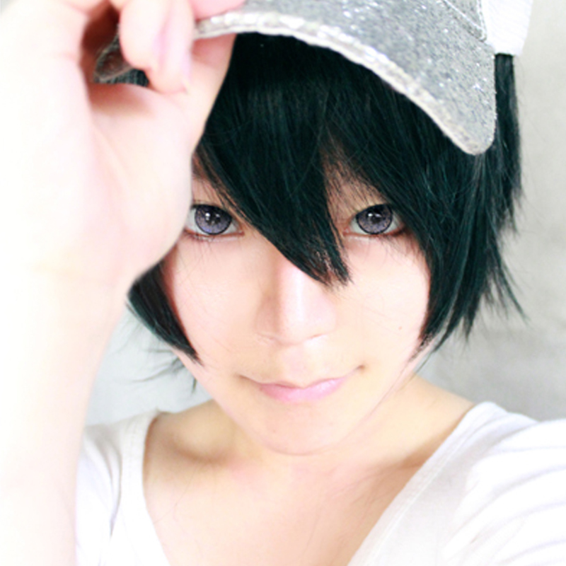 Spot baker cosplay wig tennis prince the more former Longma ink green mixed black anti-cos hair