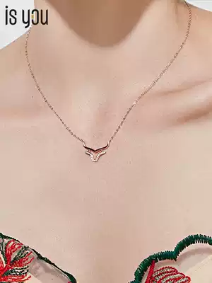 ISYOU ox year series 18K gold necklace female birth year 2021 new cattle birthday gift