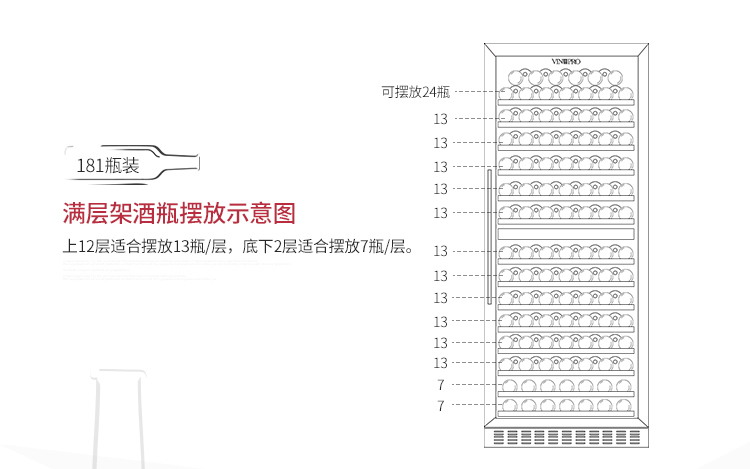 tủ góc gỗ gụ VinOPRO đôi nhiệt độ làm mát rượu vang nhiệt đỏ rượu xì gà nhà nhúng tủ lạnh gỗ tủ lạnh BU-490D tủ rượu chung cư