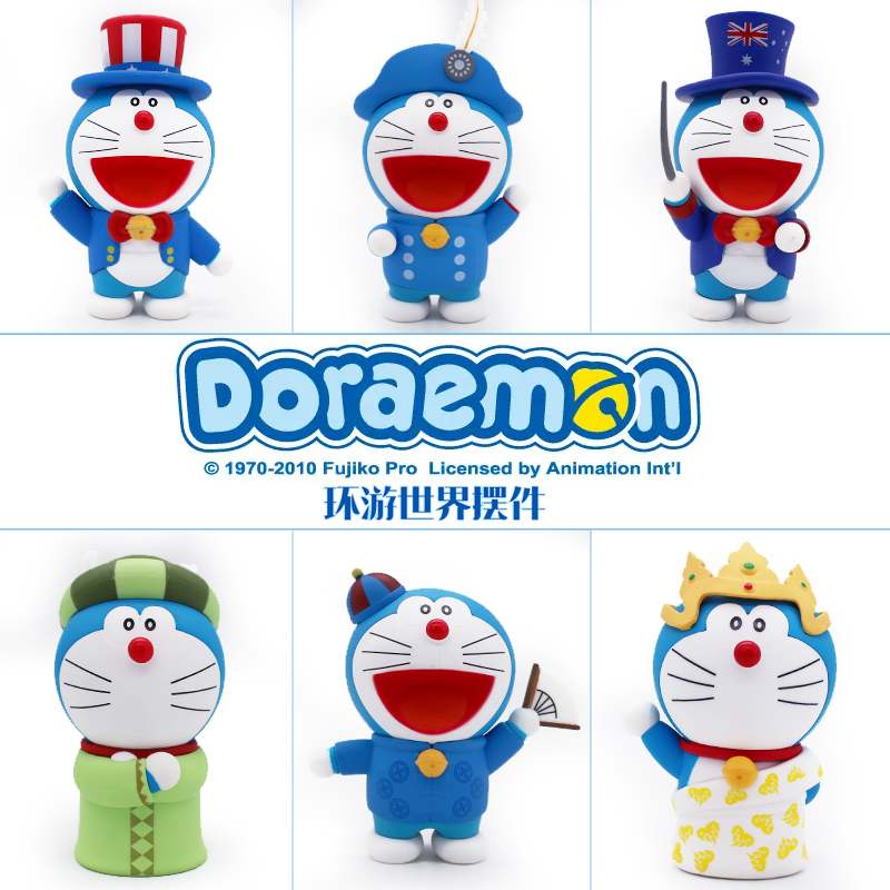 Doraemon Around the World Doll Blind Box Model Robot Cat Jingle Cat Desktop Car Car Decoration Toy