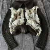 Ноябрь*Если шесть было девятью настоящими кроличьими волосами Мос Зеленая Горячая девушка Y2K вязаная куртка кардигана LGB LGB