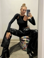 Потоковая*нерегулярная пошива ручной работы ручной работы с Европой и слияниями Соединенных Штатов Gia Новый сезон рубашка для похудения