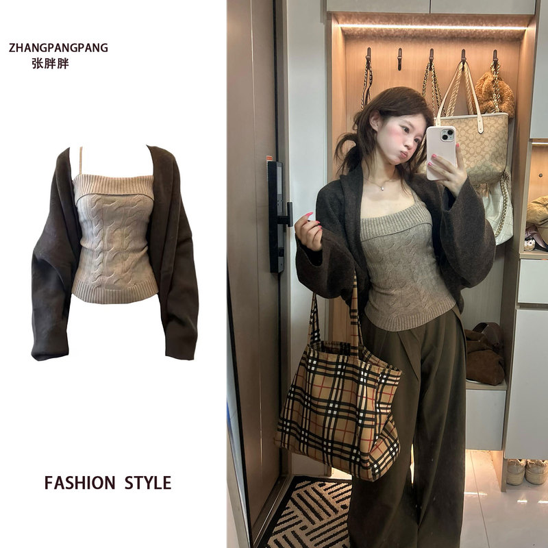 Fat Sister's Lazy and High-End Sweater Suit for Women 2026 Autumn and Winter Korean Style Cool Knitted Sweater Top Two-Piece Set Fat Sister's Lazy and High-End Sweater Suit for Women 2026 Autumn and Winter Korean Style Cool Knitted Sweater Top Two-Piece Set
