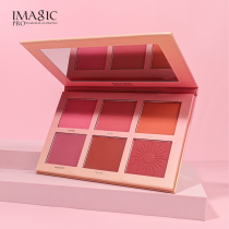 Imatic six-color blush plate natural nude makeup Brighten Complexion orange pink color Red Woman