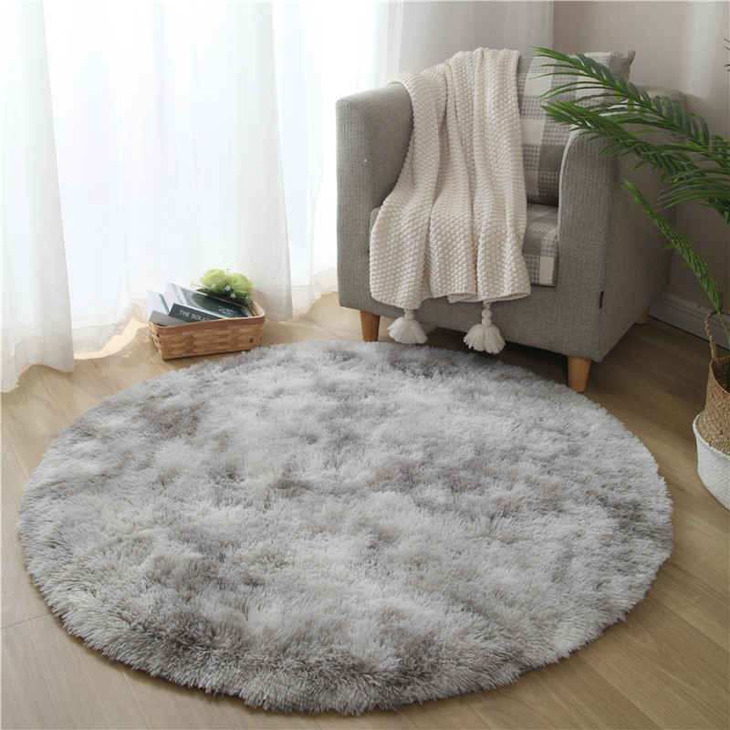 Round Carpet Bedroom Women's Net Red Identical Bed Side Long Suede Blanket cushions Large area room decorations Ins wind
