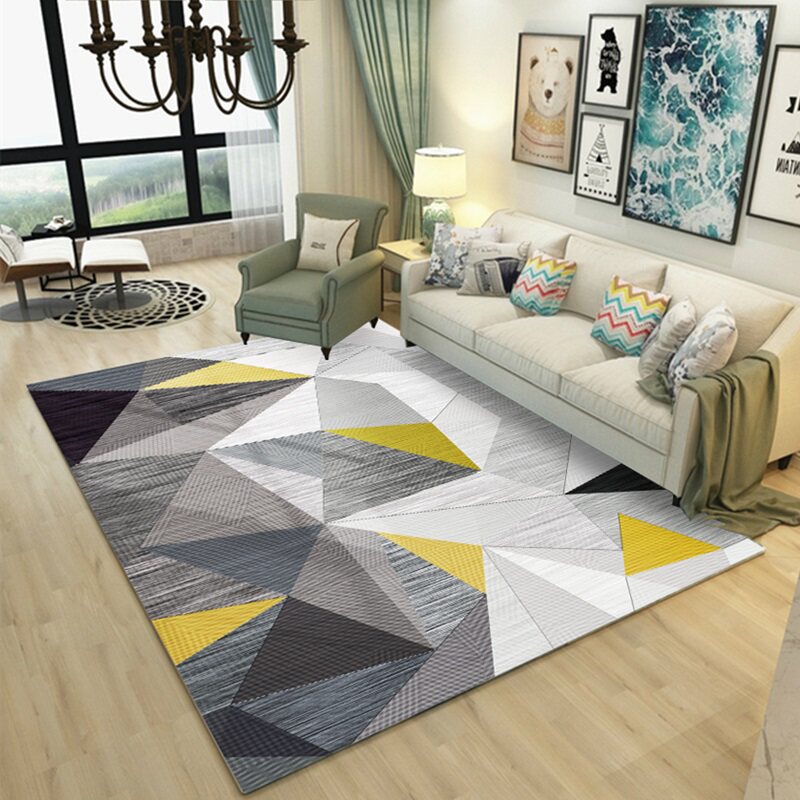 Geometric Nordic carpet living room bedroom full of cute room coffee table bedside blanket simple modern floor mat large area