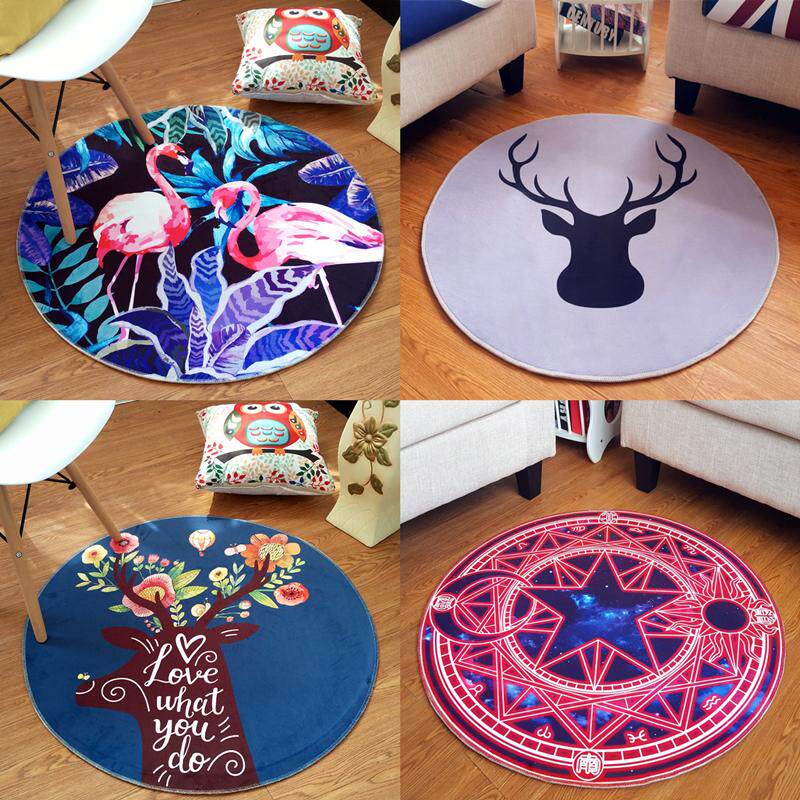 ins magic array round rug drawing room Nordic computer chair ground mat swivel chair bedroom bedside blanket princess cute