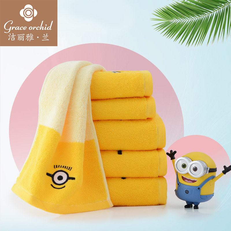 2 dress cleaning Lija pure cotton big towel cartoon children cute baby absorbent wash face towels not easy to drop Mao face towels