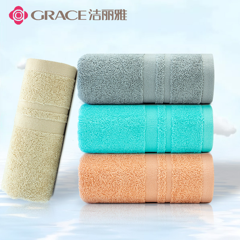 2 clean Liya class A cotton towel water absorption does not fall hair baby baby wash face wipe face hanging household towel