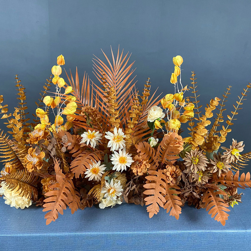 New Wedding Celebration Large Plot of Flowers Emulated Silk Flowers finished decorative lamp Caged fruit floral Ttai Road leading wedding floral-Taobao