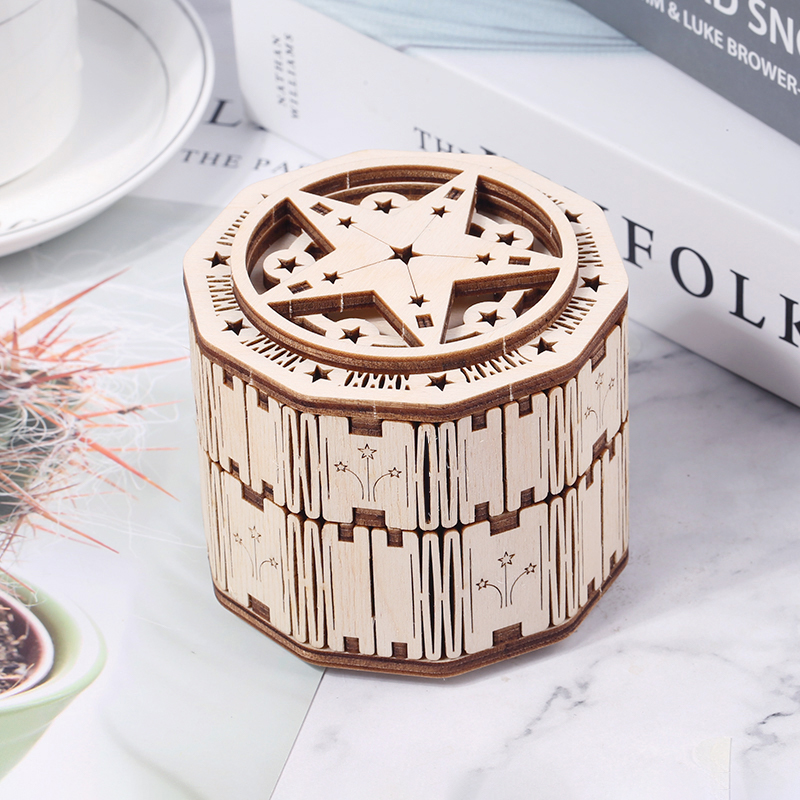Handmade Christmas gift diy music ring box birthday gift girl teacher eight tone jewelry box wood assembly model