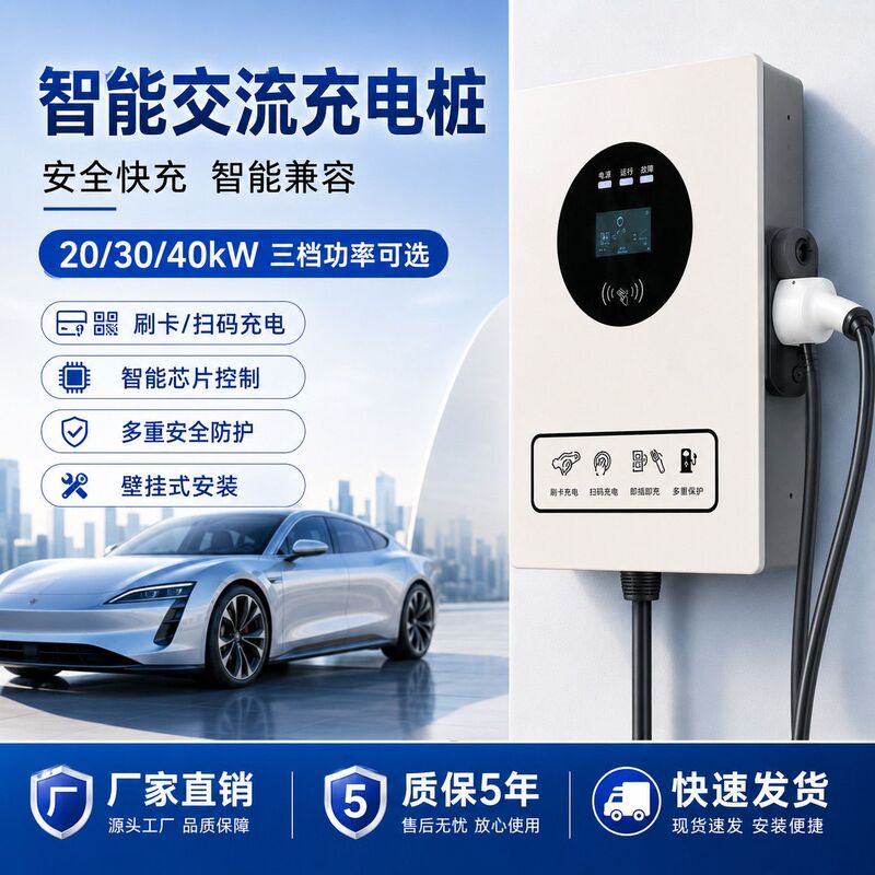 New Energy Charging Station for Home and Commercial Use, 20/30/40Kw Wall-Mounted Column Type, Appointment Charging, 380V Nine-Port Dc