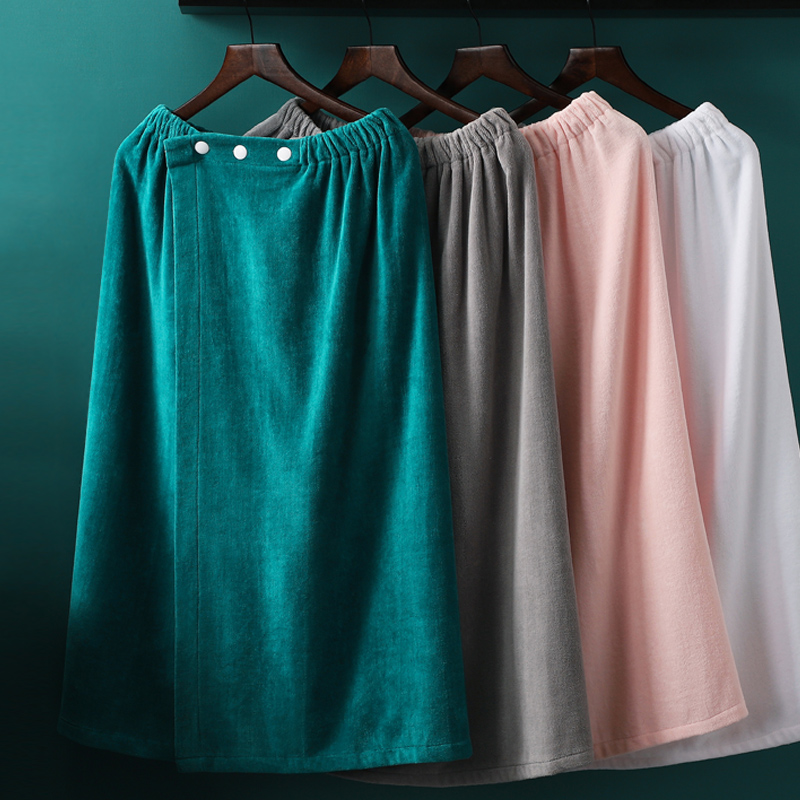 Full cotton bath dress Home pure cotton suction speed dry without hair can be worn with wrap woman thickened long version of trowel with large bath towels