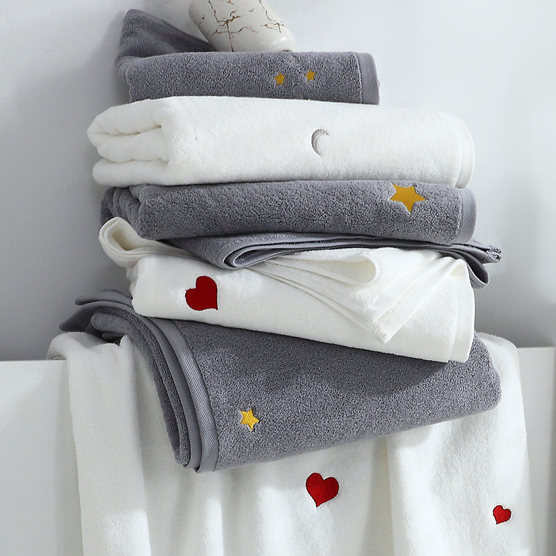 Large bath towels Home Women's pure cotton Absorbent Speed Dry without hair adult lovers A pair of men all-cotton thickened can be worn with a wrap