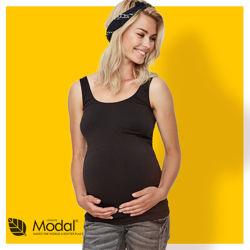 Pregnant woman harness vest slats bottom Modale medium long version large size loose with sleeveless pregnant woman's vest to wear summer