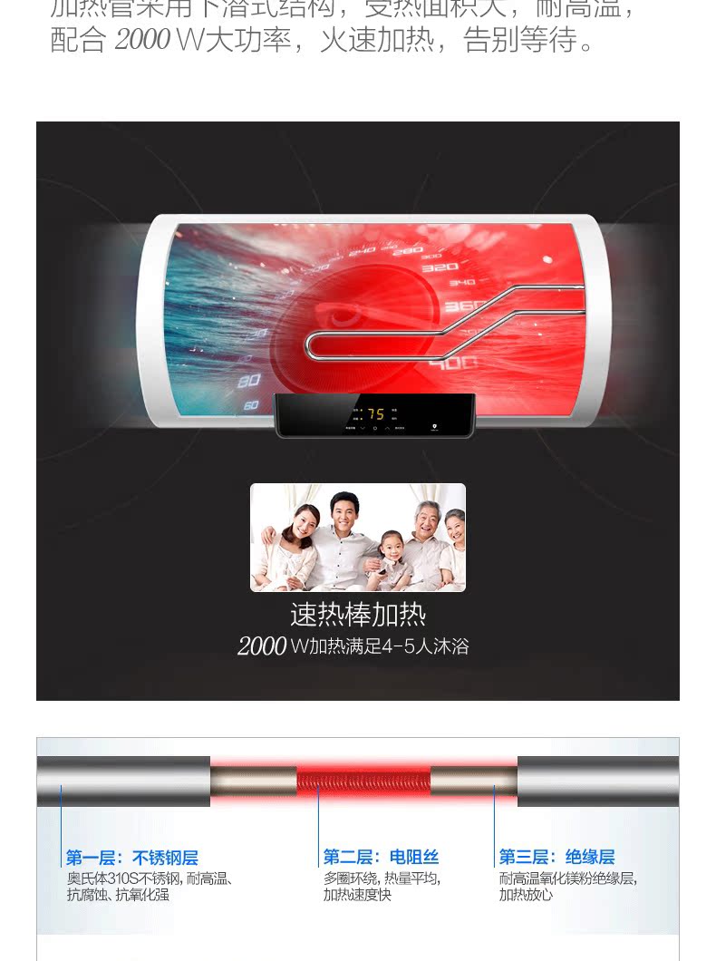 giá máy nước nóng panasonic Authentic nước nóng anh đào điện gia dụng lưu trữ nước nóng nóng xô phẳng tắm mưa 50 lít 40L60 bình năng lượng mặt trời