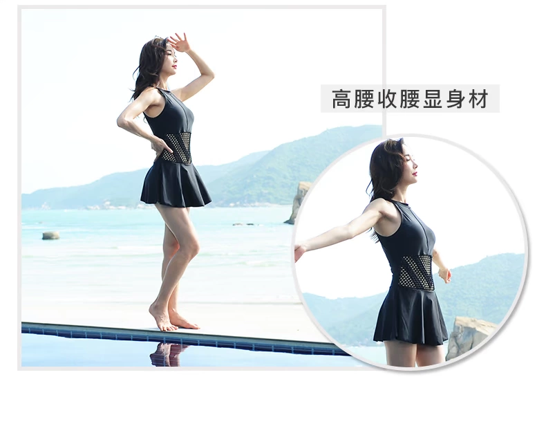 Ai cùng đồ bơi nữ mảnh mai che bụng bảo thủ Hàn Quốc ins gợi cảm rỗng spa một mảnh váy áo tắm đi biển - Bộ đồ bơi One Piece