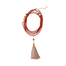 British Museum new Chinese style bracelet beaded Chinese style tassel long chain ancient style Zen bestie birthday gift for girls