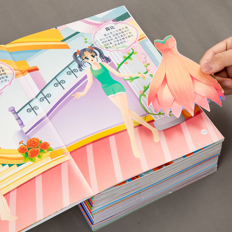 Children's princess swapped with sticker book girl sticker with picture book 2-3-4-year-old 6 baby cartoon puzzle toy sticker stickers