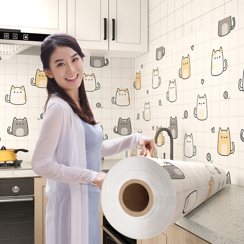 Tablecloth stickers self-adhesive waterproof university dormitory plastic wallpaper moisture-proof desk decoration wall cloth desktop Japanese