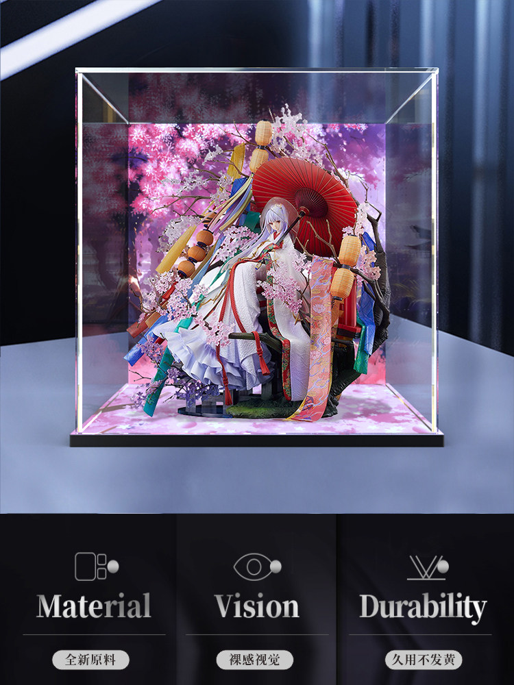 手芸雑貨 亚克力透明展示盒适用乐高76191 灭霸无限手套漫威合金收纳防尘盒_动漫