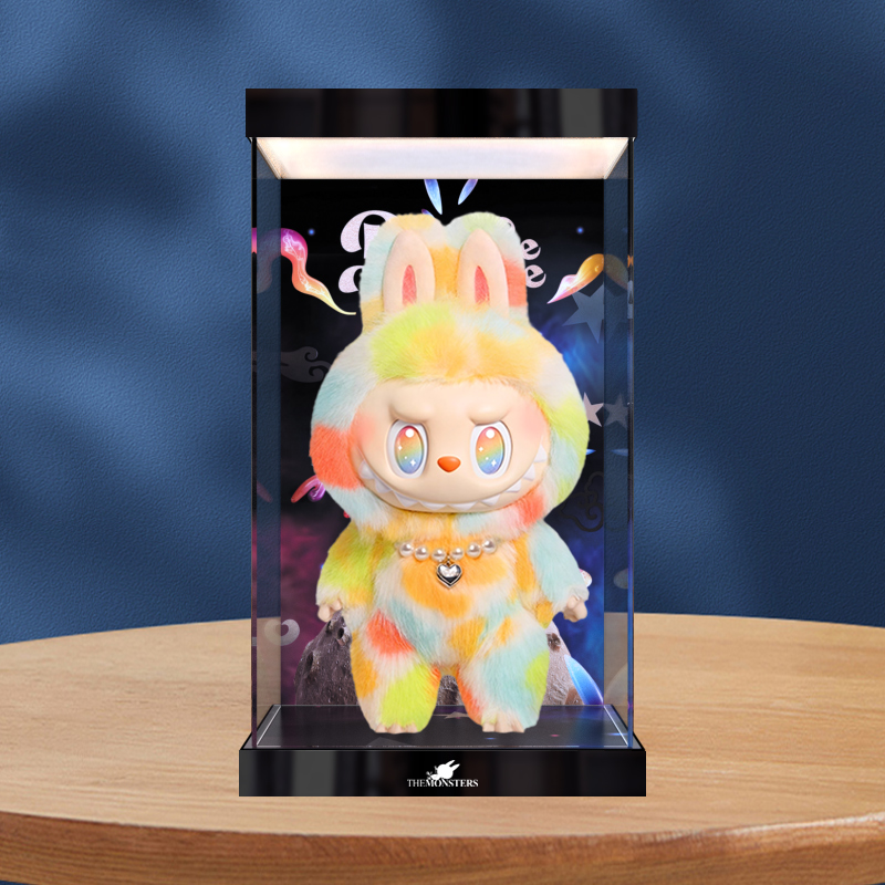 Acrylic display box suitable for Pop Mart front high energy labubu rubber plush big baby figure storage box