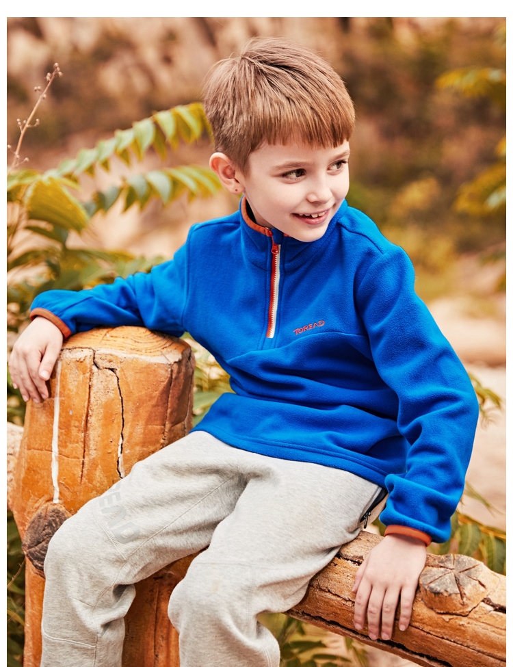 Toread 探路者 户外探索系列 抗静电轻薄款儿童抓绒衣外套 QACG95017 聚划算+天猫优惠券折后￥65包邮（￥85-20） 男、女童多色可选