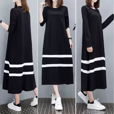 Pregnant women dress long skirt 2021 New Korean version of loose fashion large size long sleeve autumn skirt pregnancy coat tide