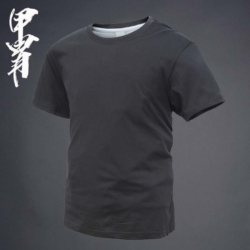 The new casual slim slim crew neck solid color short-sleeved T-shirt fitness T-shirt training T-shirt