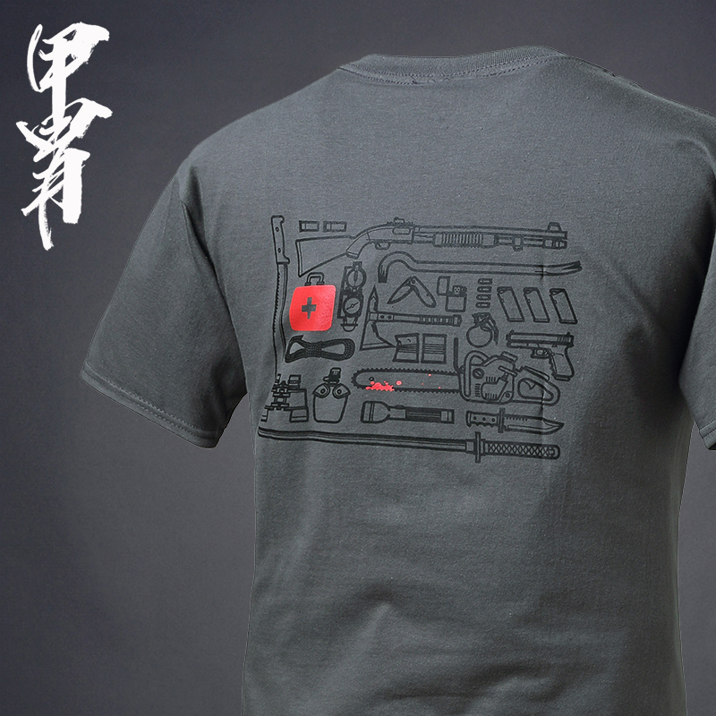 Summer New Products Shooting Club Themed Glock Mechanic Themed Pure Cotton Short Sleeve T-shirt Round Collar Short Sleeve-Taobao