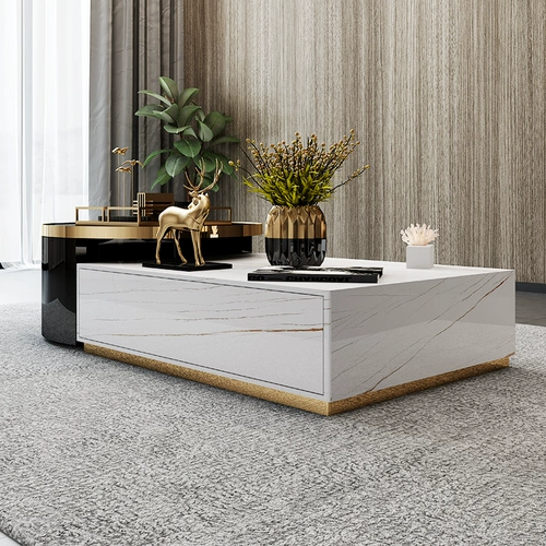 Роскошный круглый журнальный столик в скандинавском стиле, комбинация шкафов для телевизора, современная простая мебель из закаленного стекла для большой квартиры, мебель для гостиной