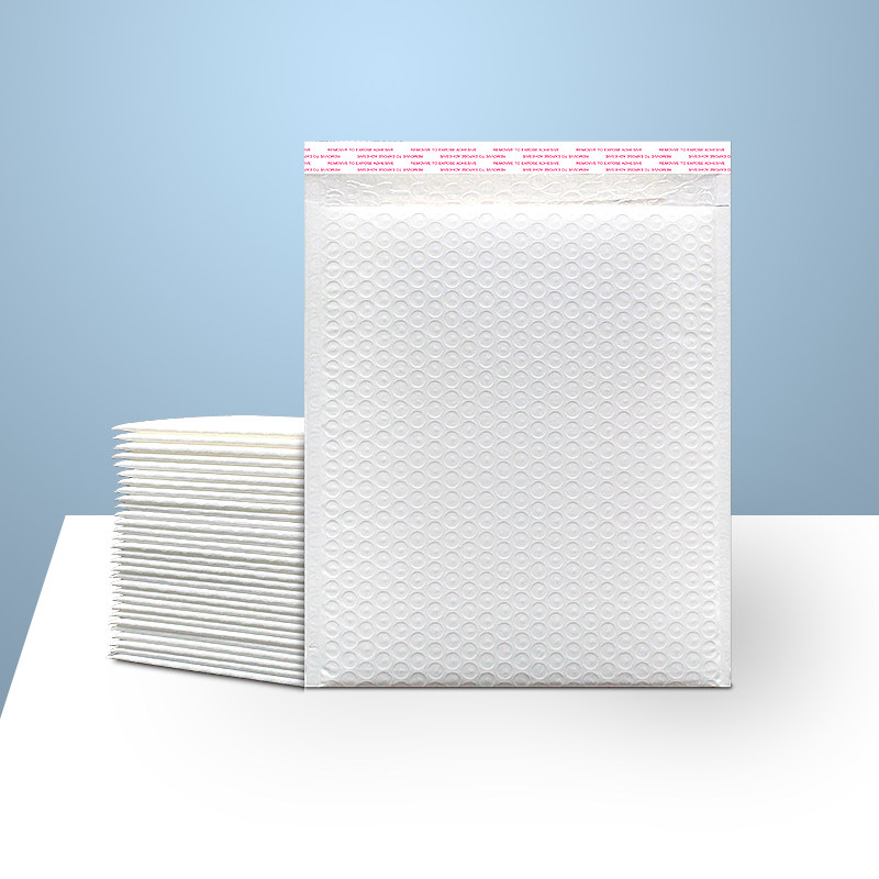 White matte film bubble envelope bag bubble film bag pearlescent film clothing book shockproof express foam bag custom