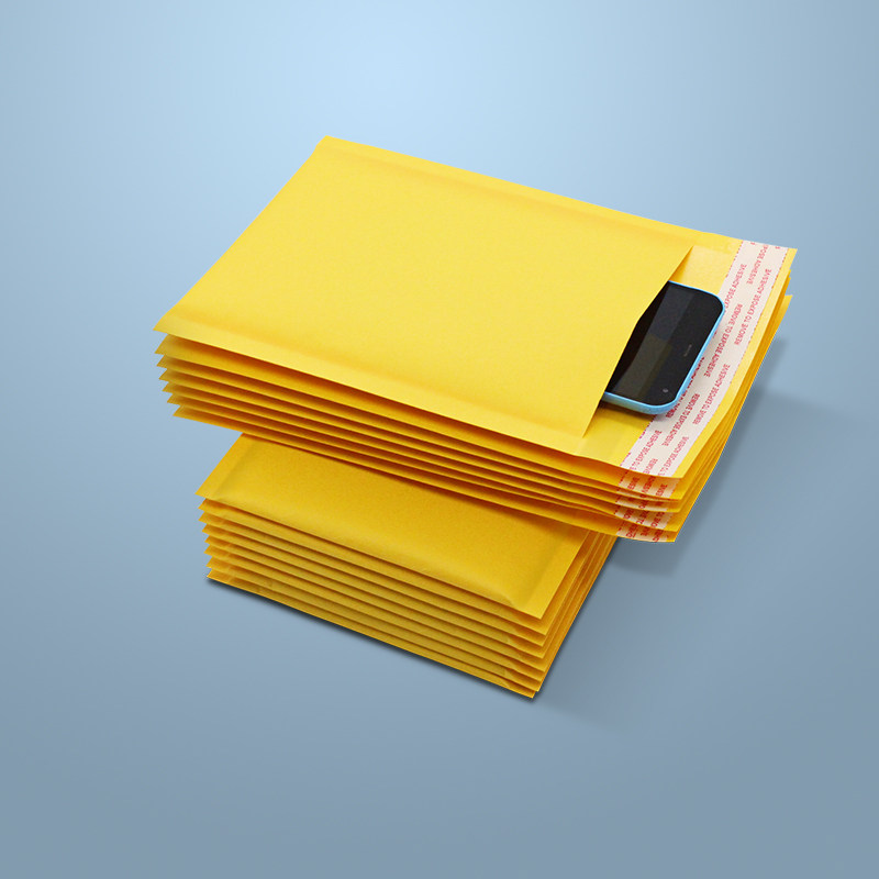 Yellow kraft paper bubble bag thickness bubble packaging packaging foam film anti-seismic custom envelope bag
