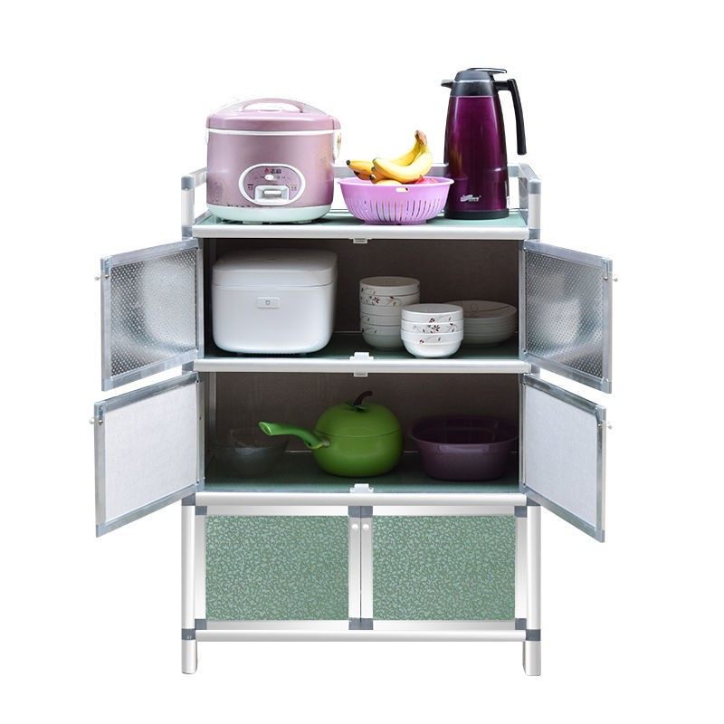 Bowl Tray Cabinet Kitchen Cabinet Simple assembly Multi-functional aluminum alloy cutlery containing box Home put cupboard containing cabinet with door