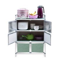 Bowl Cabinet Kitchen Cabinet Simple Assembly Multifunction Aluminum Alloy Cutlery Containing box Home Cupboard Lockers With Door