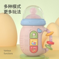 Baby handheld rocking bell tooth gum 0-1 years old bites emulated small milk bottle multifunctional grindle baby toy for 0-6 months